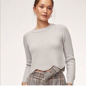 Aritzia Wilfred Sardou scalloped cropped sweater